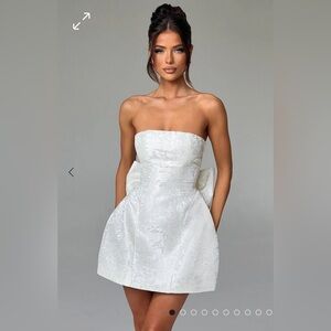 Babyboo white mini bridal dress with oversized bow